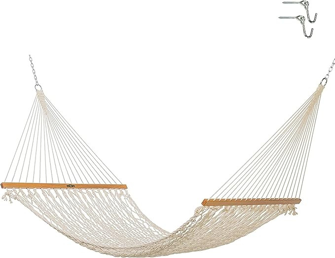 Original Pawleys Island 12OC Original Single Cotton Rope Hammock with Free Extension Chains & Tre... | Amazon (US)