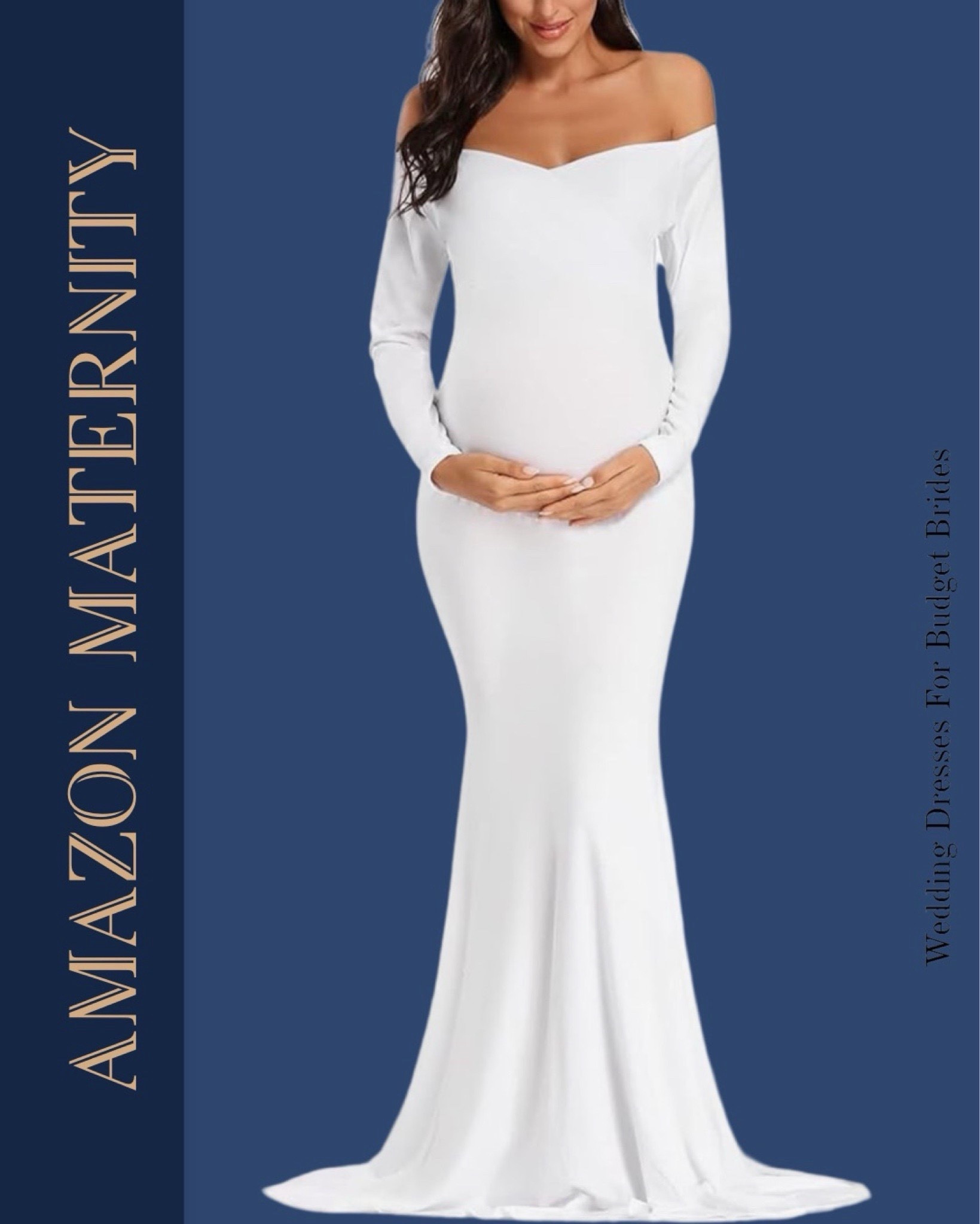 White maxi gown on Amazon for the pregnant bride. 

#LTKBump #LTKWedding #LTKFindsUnder50