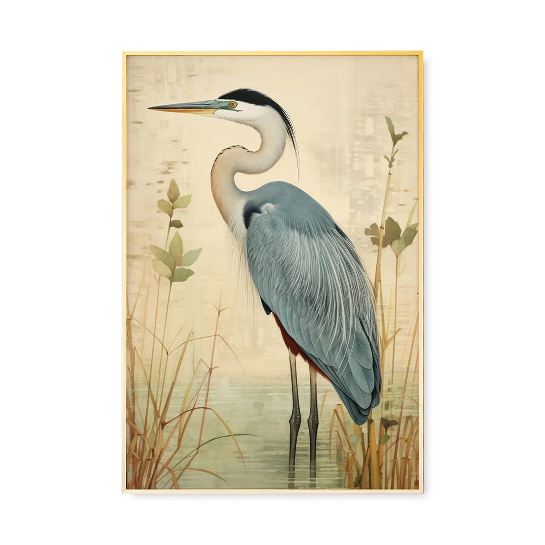 Opulent Heron | Coastal Luxe Collection Art Print | Urban Garden Prints