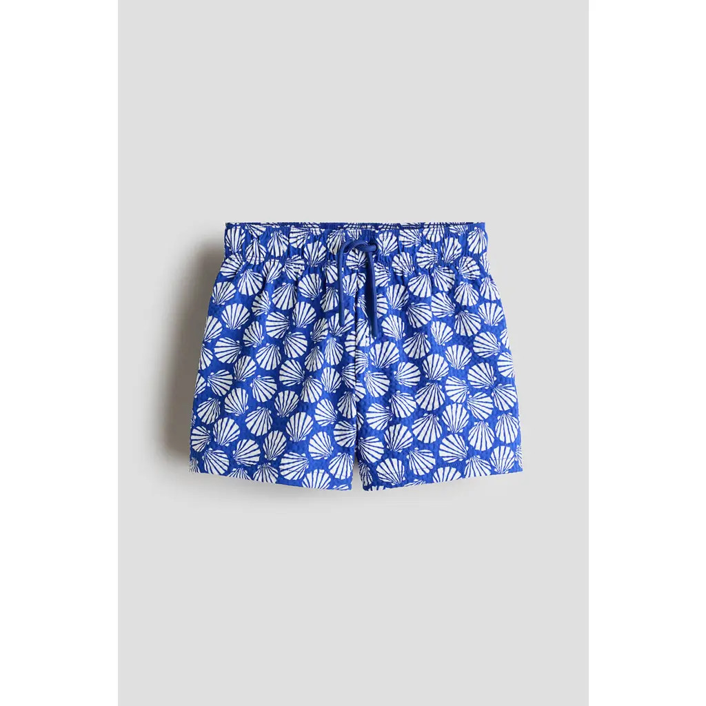 H&M Patterned Seersucker Swim Shorts in Blue/white at Nordstrom, Size 8-10 | Nordstrom