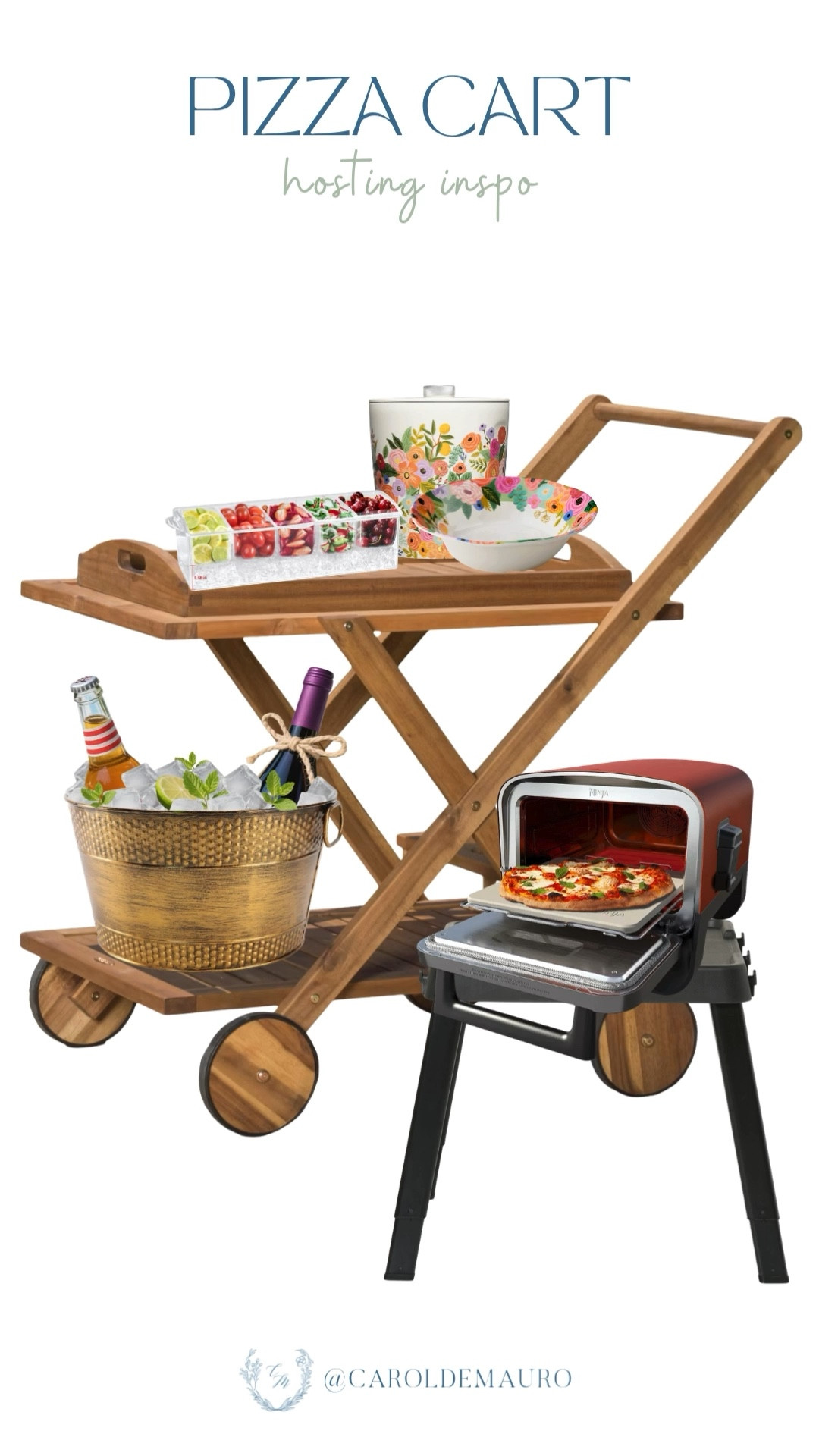 Add this unique pizza cart setup to your garden party this Spring! All you need is a cart, a brick oven, some food organizers and colorful bowls, and a wine bucket.

outdoor hosting, kitchen appliance, hosting essentials, entertaining, interactive dinner party, garden to table, backyard bistro, patio decor

#LTKU #LTKSeasonal #LTKHome