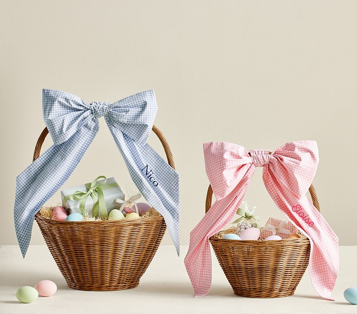 Gingham Easter Basket Handle Bows | Pottery Barn Kids
