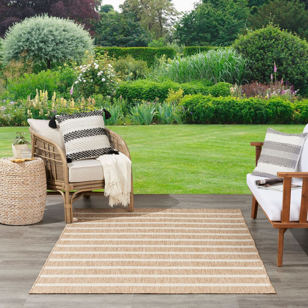 Nourison Positano Modern Stripes Flatweave Outdoor Rug | Target