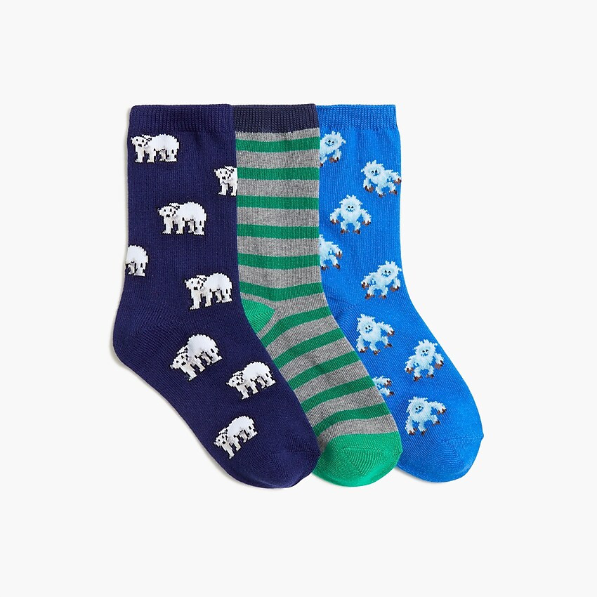 Boys' striped snow creature socks pack | J.Crew Factory