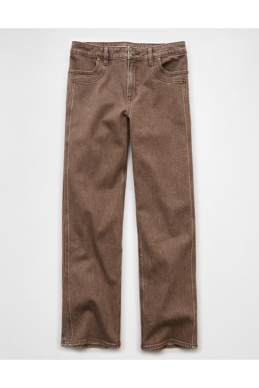 AE Stretch High-Waisted Stovepipe Jean Women's Brown 20 Regular | American Eagle Outfitters (US & CA)