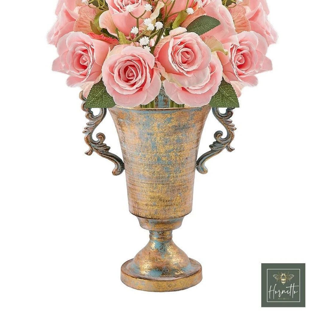 Tall Distressed Gold Vase/centerpiece for Wedding/large Vase - Etsy | Etsy (US)