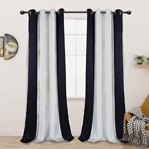 LORDTEX Color Block Blackout Curtains for Bedroom - Insulated Thermal Drapes, Sun Light Blocking ... | Amazon (US)