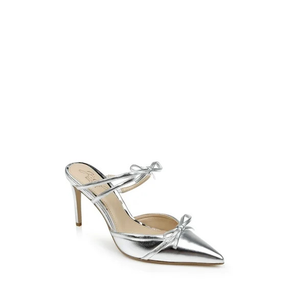 Jewel Badgley Mischka Klarise II Metallic Pointed Toe Double Bow Mules | Walmart (US)