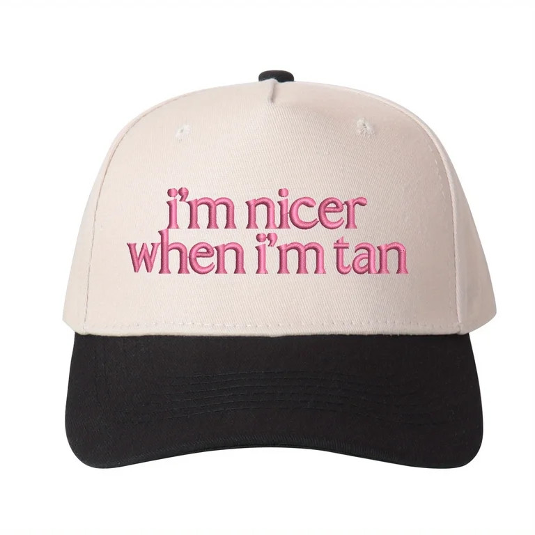 I'm Nicer When I'm Tan Embroidered Trucker Hat Cute Summer Slogan Cap for Women, Adjustable Fashi... | Walmart (US)
