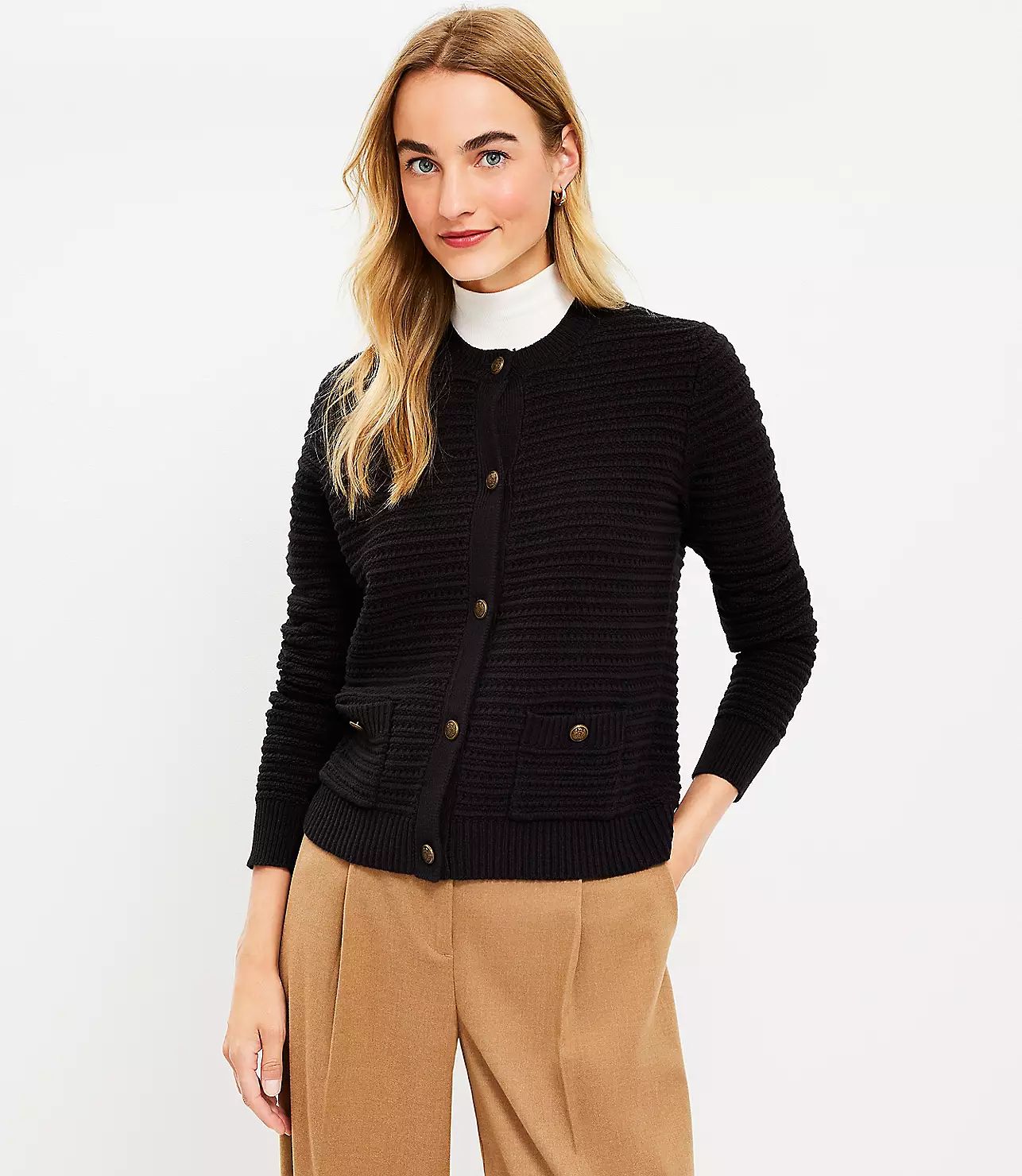 Tweed Pocket Sweater Jacket | LOFT