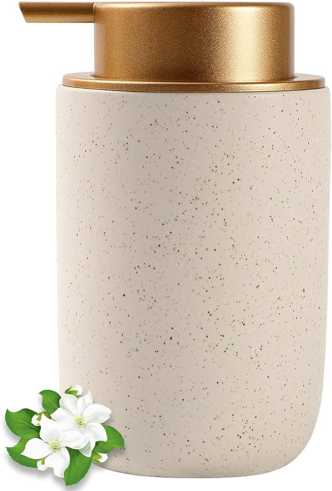 Hand Soap Dispenser, Ceramic Liquid Pump Bottles 12oz Refillable Dish Lotion Dispenser for Bathro... | Amazon (US)