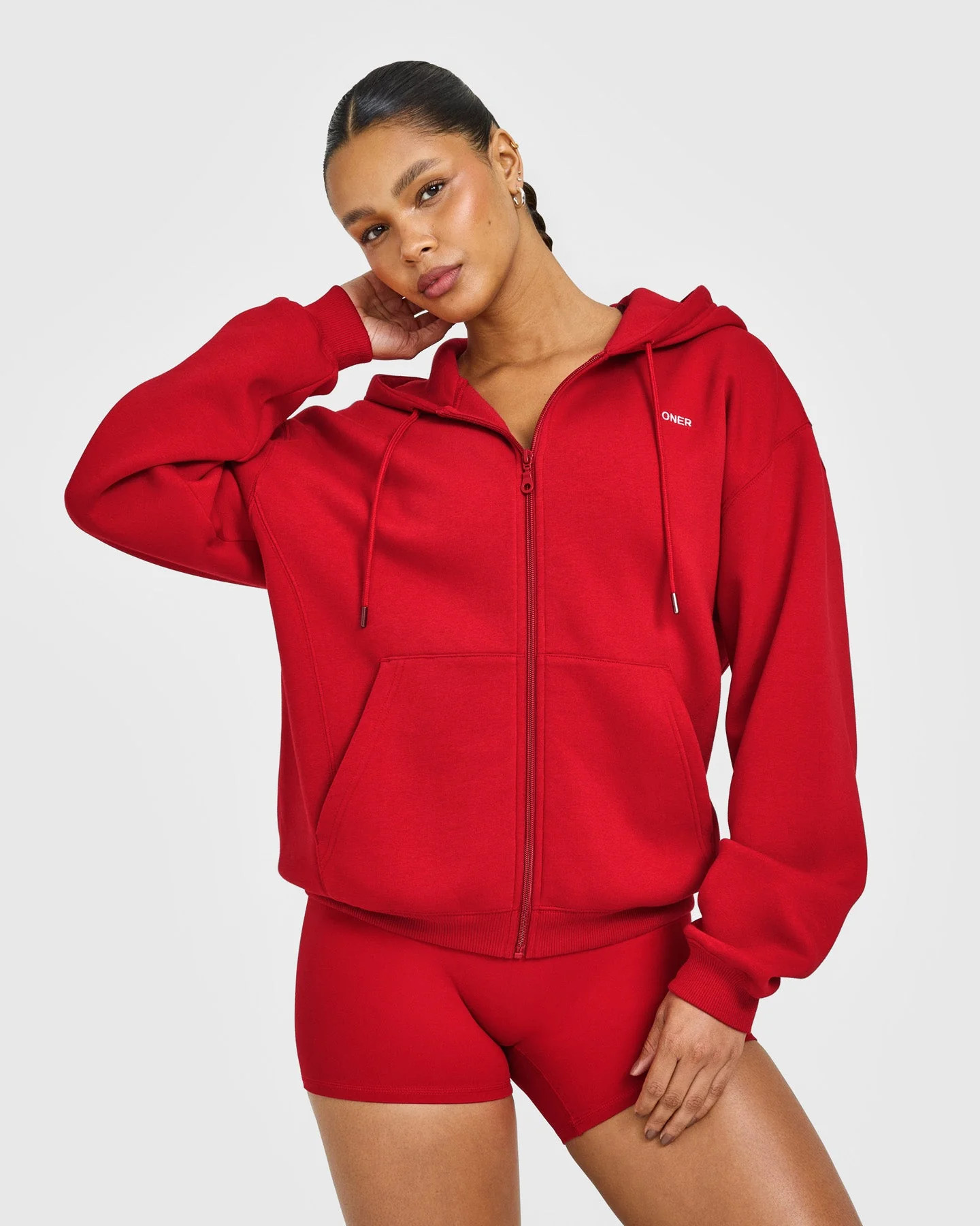 Foundations Zip Up Hoodie 
 Toasted Red | Oner Active (UK / US)