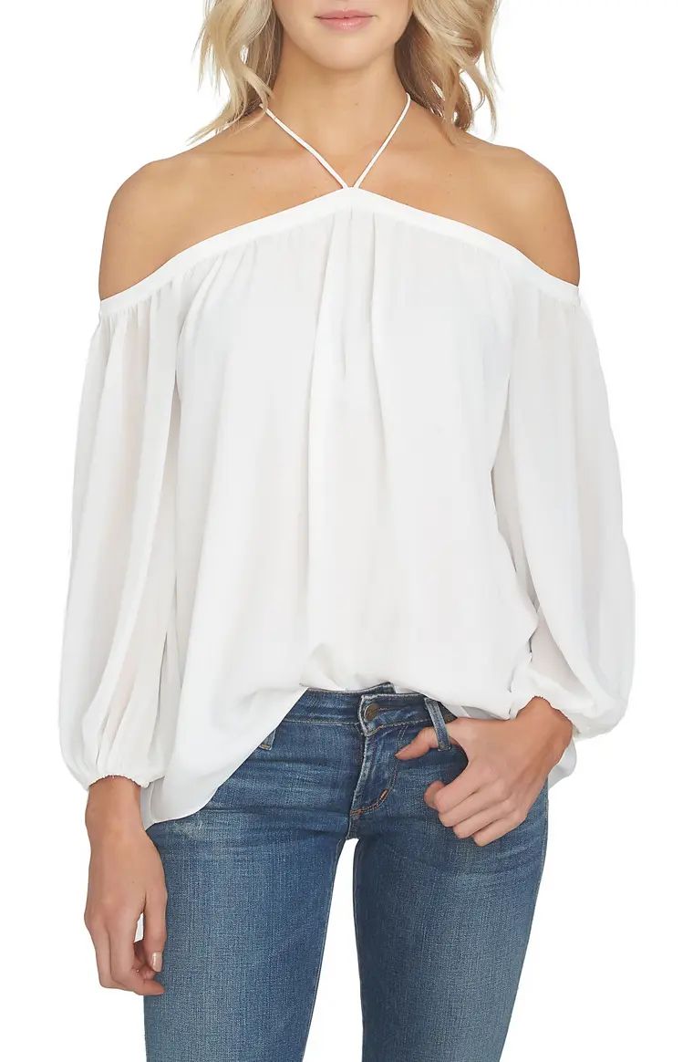 Off the Shoulder Sheer Chiffon Blouse | Nordstrom