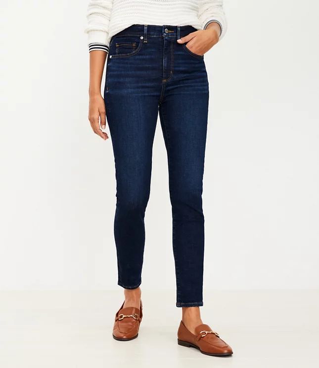 High Rise Skinny Jeans in Classic Dark Indigo Wash | LOFT