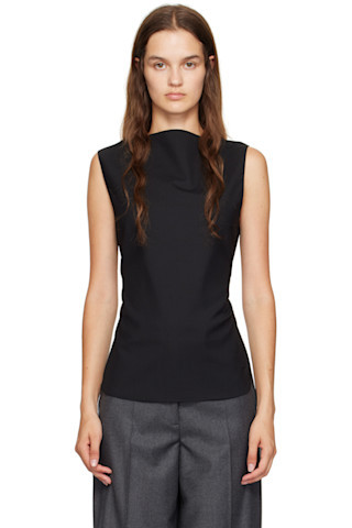 Róhe - Black Open Back Tank Top | SSENSE