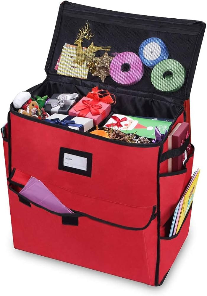 ProPik Christmas Storage Organizer, Gift Bags, Bows, Ribbons and Wrapping Accessories Container (... | Amazon (US)