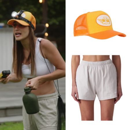 Amanda Batula’s Yellow Trucker Hat and Shorts by Talentless // Shop Similar 