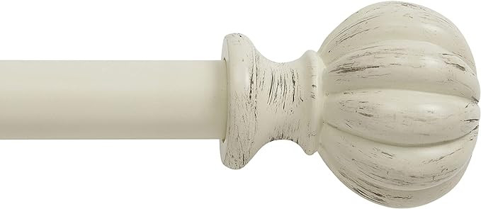 Kenney Rachel Standard Decorative Window Curtain Rod, 28-48", Antique White | Amazon (US)