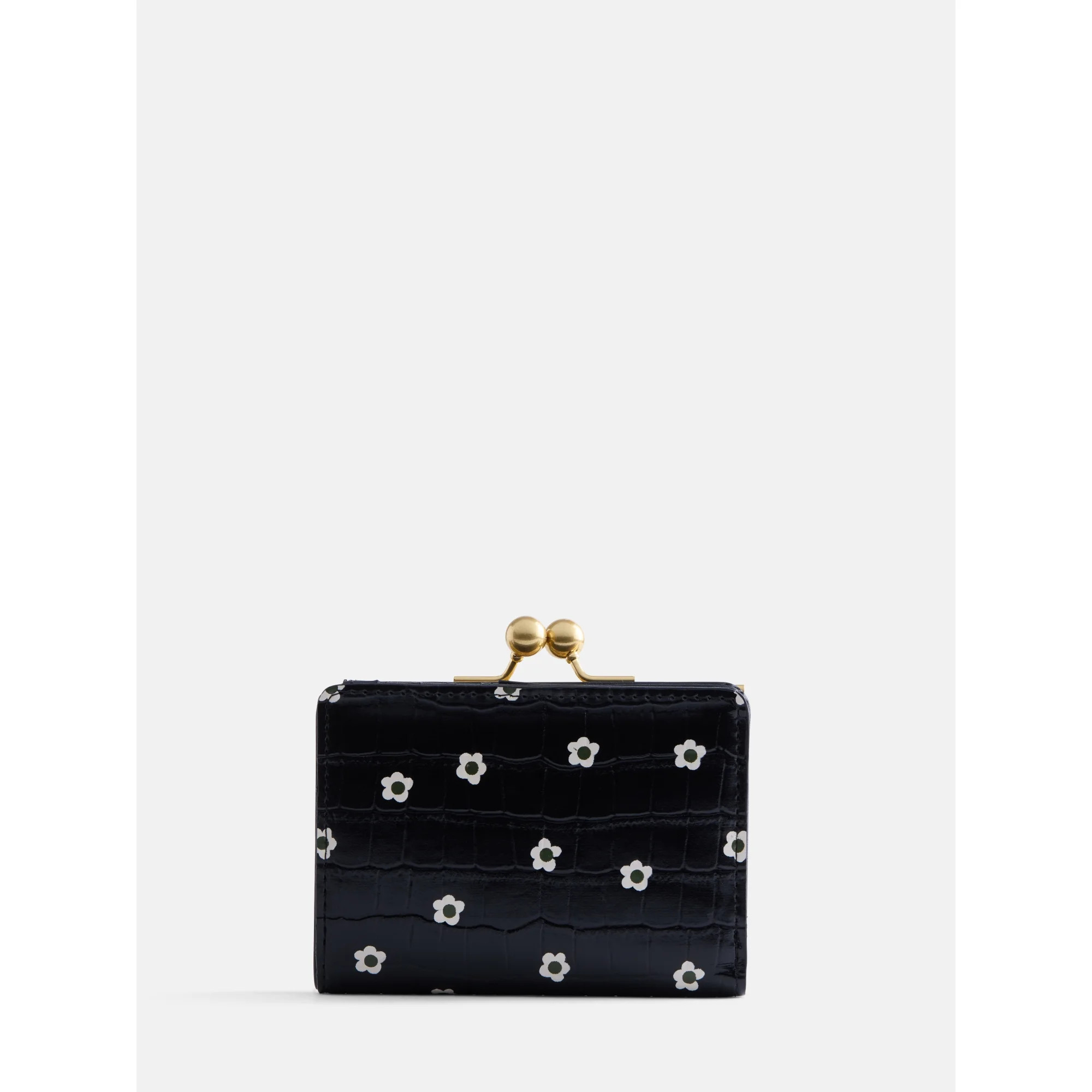Free Assembly Women's Kiss Lock Frame Wallet, Croco Black | Walmart (US)