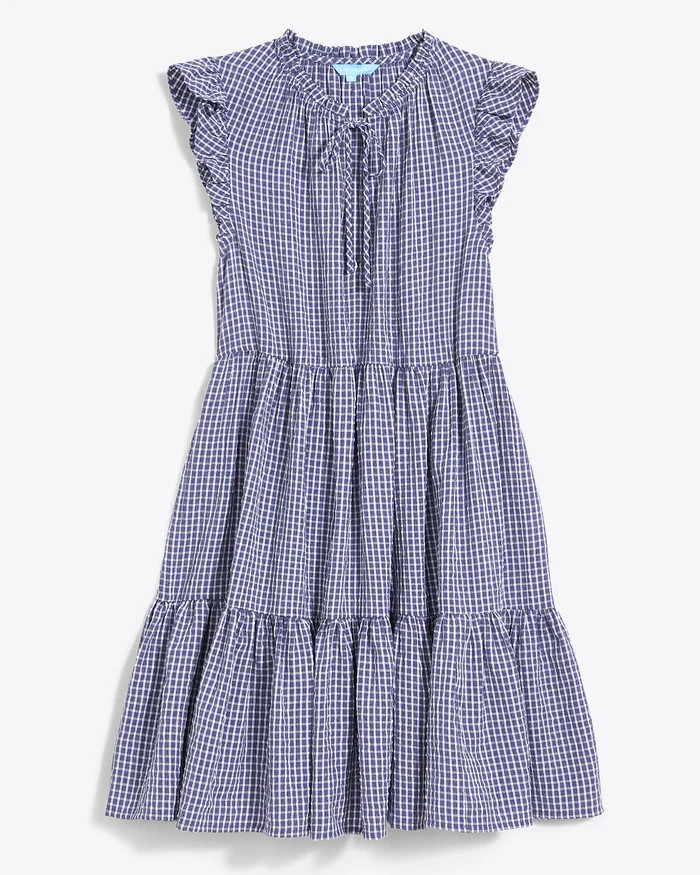 Connie Flutter Sleeve Dress in Gingham Seersucker | Draper James (US)