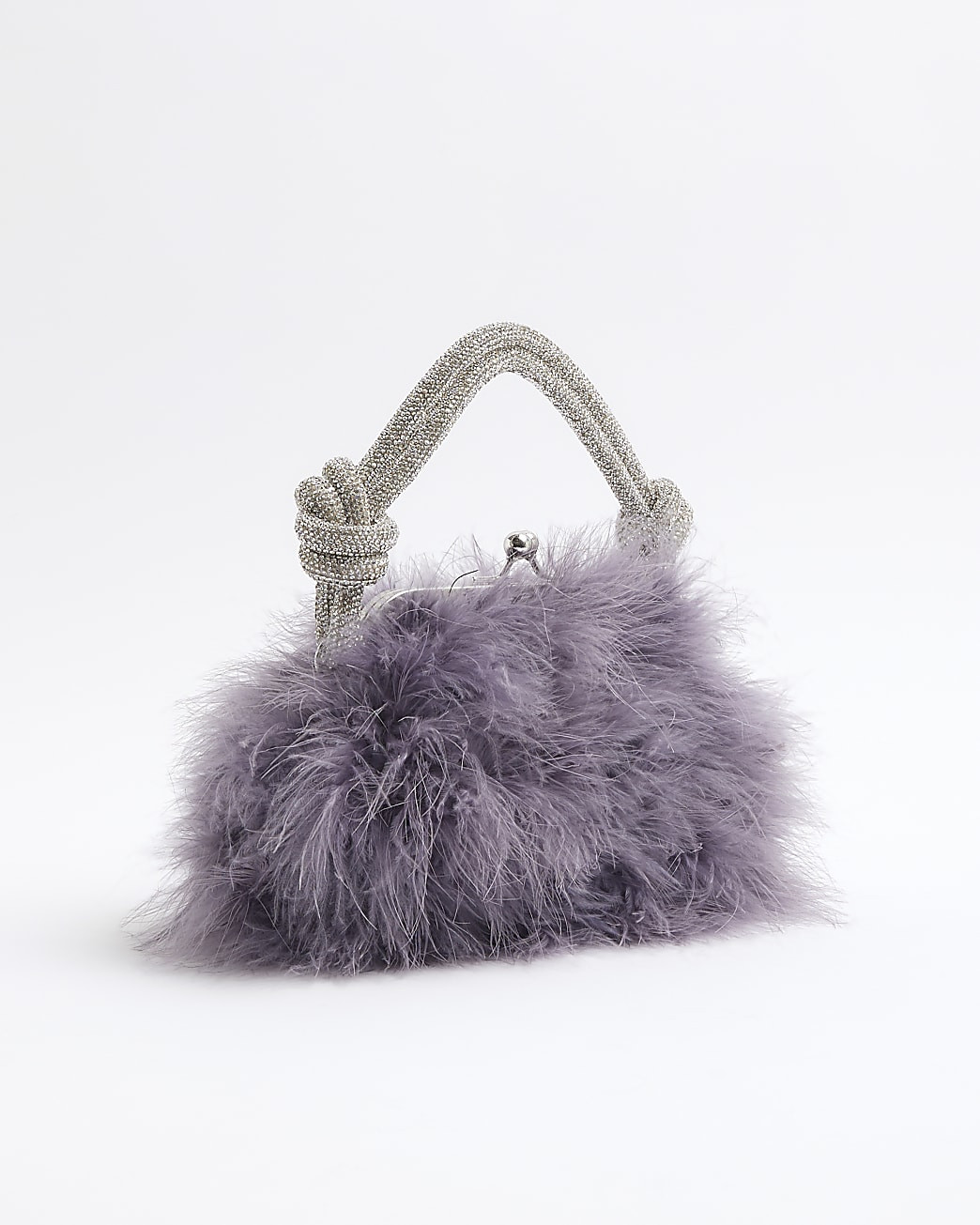 Grey Feather Cross Body Bag | River Island (UK & IE)