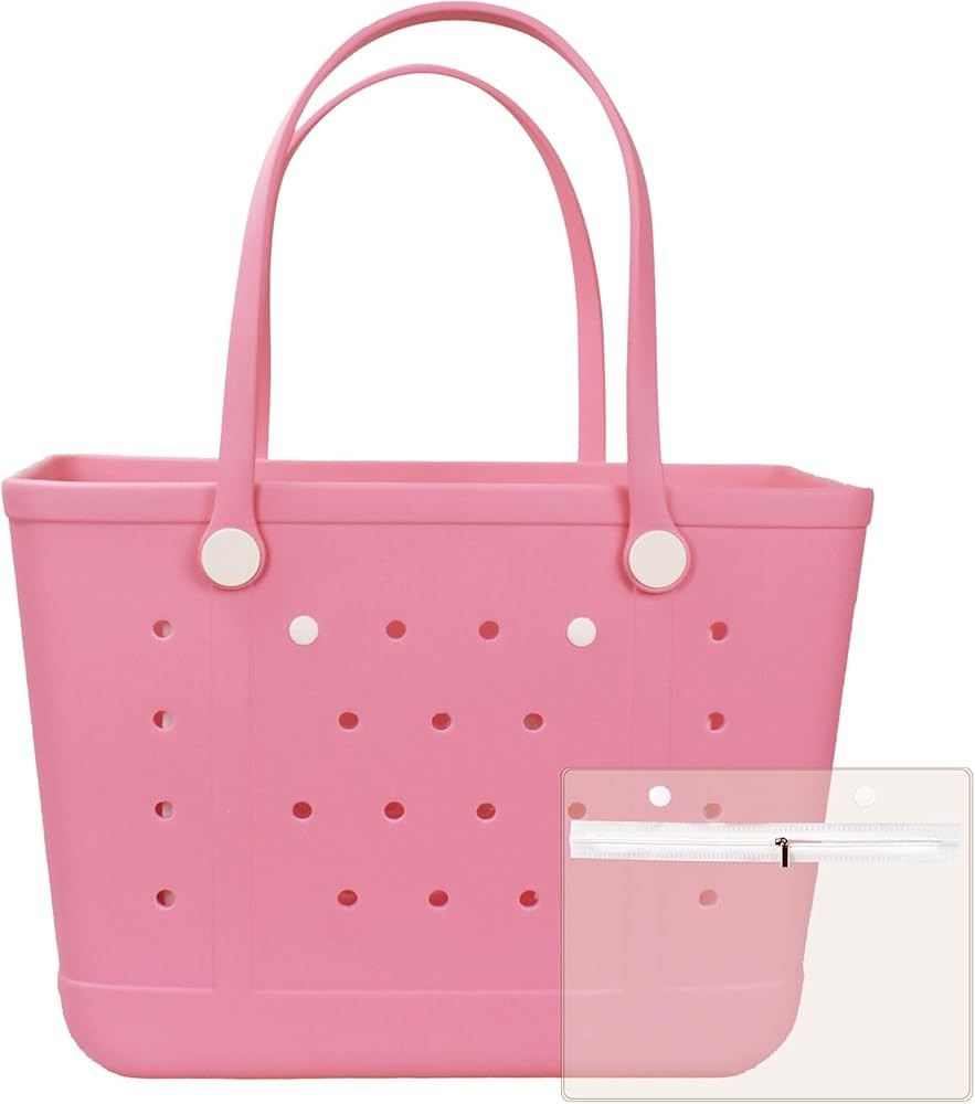 X Large Beach Bag, Oversized Rubber Beach Bag, Washable Open Tote Bag Durable Tote Travel Bags | Amazon (US)