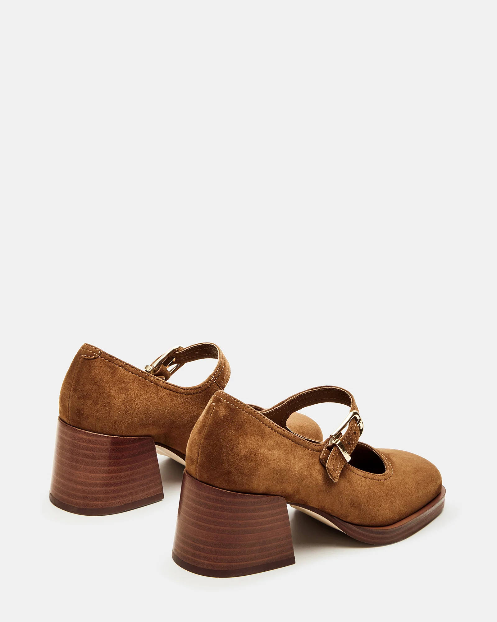 LISBON Chestnut Suede Square-Toe Mary Jane Women's Loafer | Steve Madden (US)