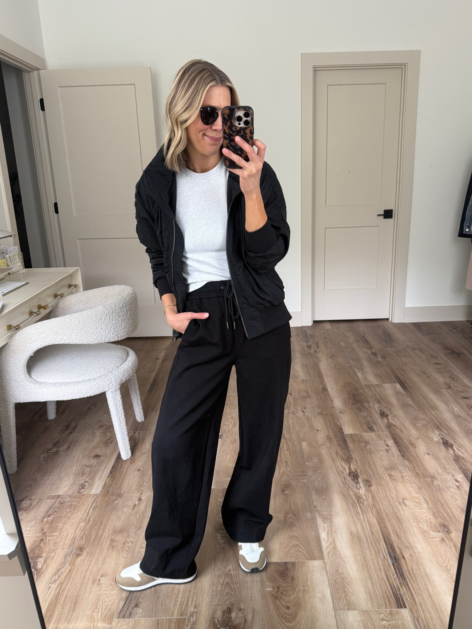 Wearing XS pants, medium crop tee, small jacket, small sports bra, sneakers tts 

#LTKOver40 #LTKgrwm #LTKootd