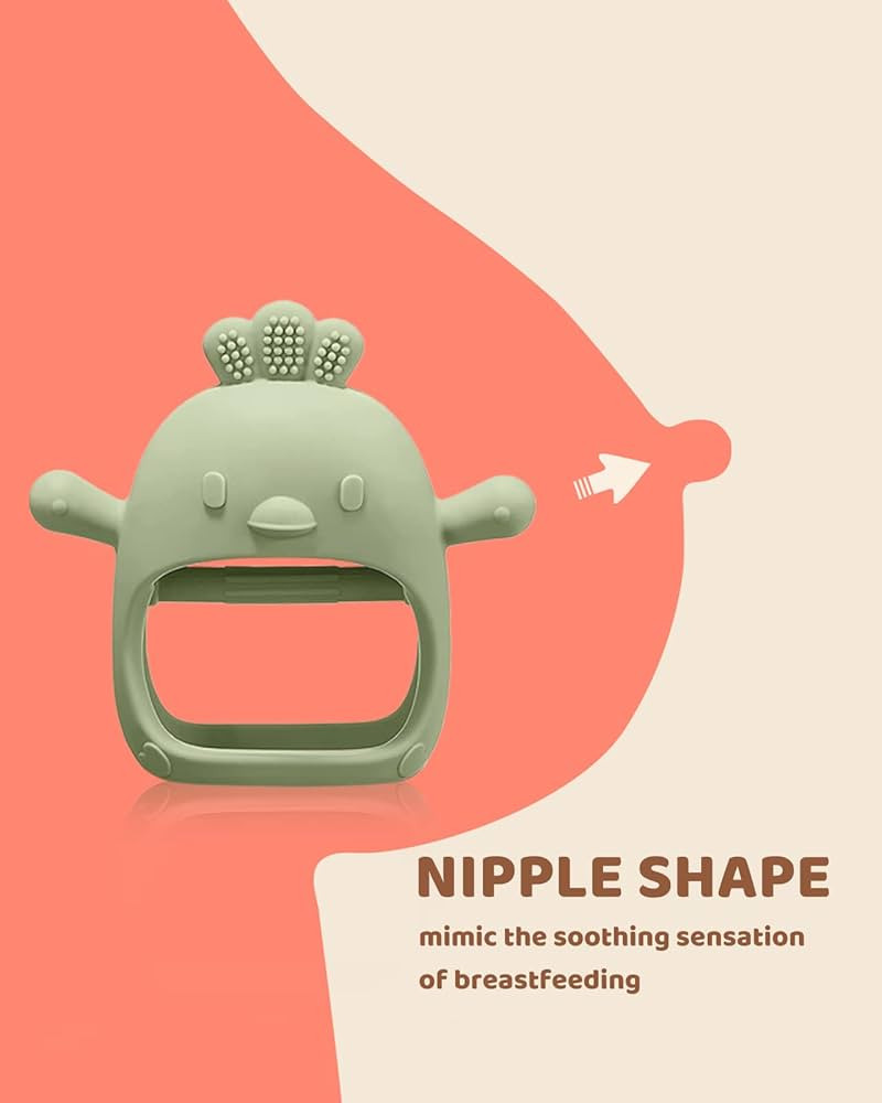 2 Packs Baby Teething Toy for 0-6 6-12 Months, Food Grade Silicone Teething Mitten, Anti Dropping... | Amazon (US)