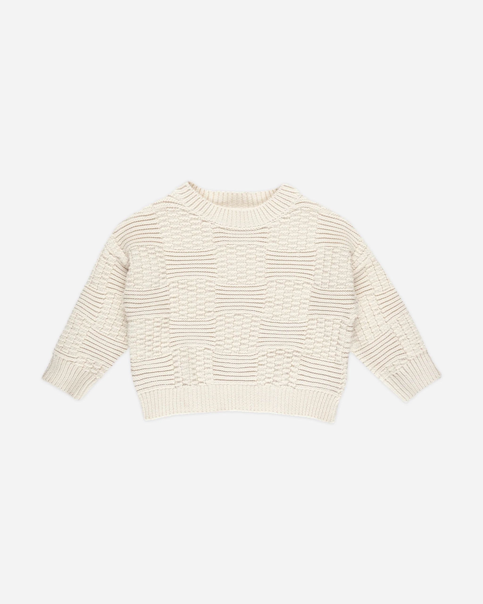 Aspen Sweater || Natural Check | Rylee + Cru