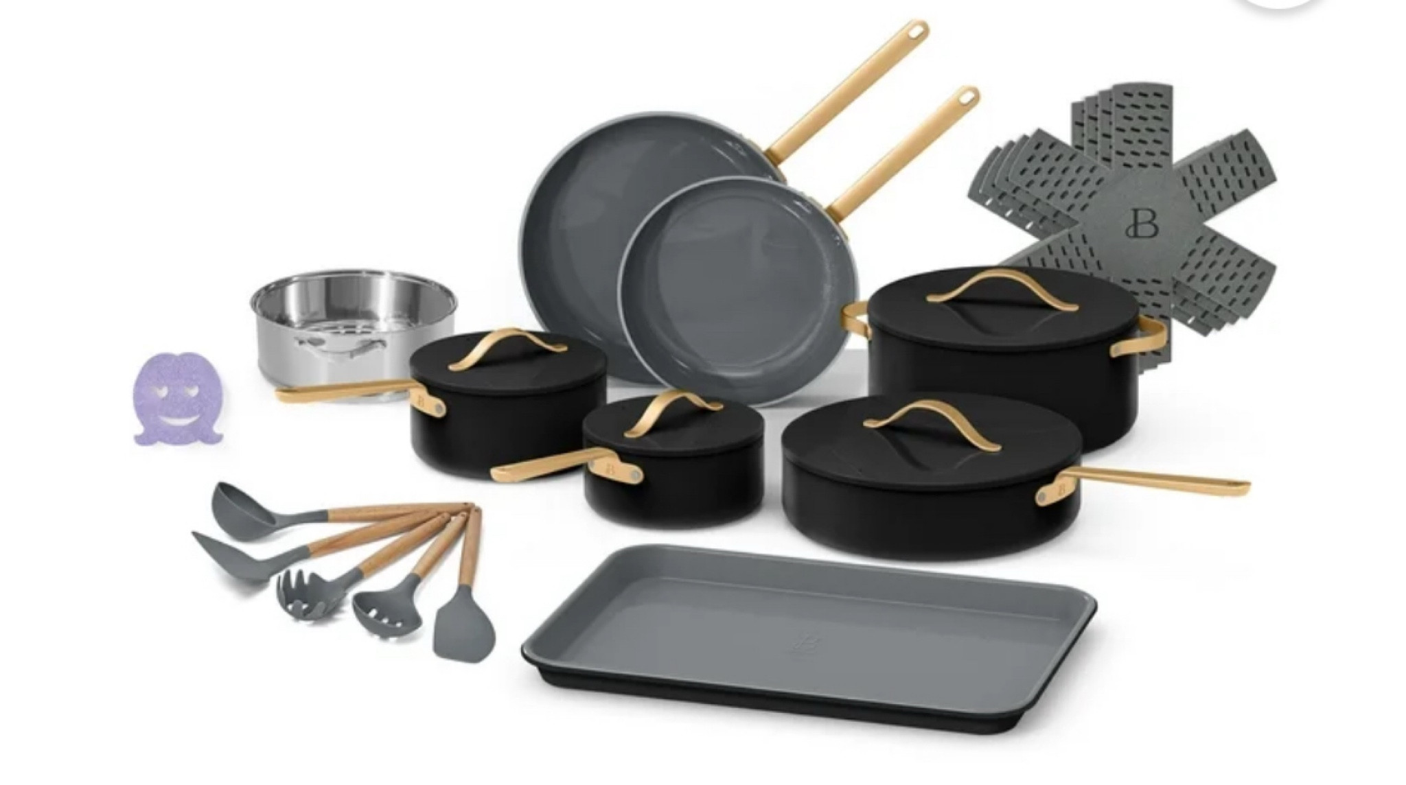 Pots and pans set. Drew berrymore. Walmart. Pots. Pans. Aesthetic pots and pans set. Black pots and pans set. Black Friday deal. Cyber Monday day. Kitchen cookware. Cookware. 22 piece cookware set. Drew Berrymore Beautiful

#LTKSaleAlert #LTKCyberWeek #LTKFindsUnder100