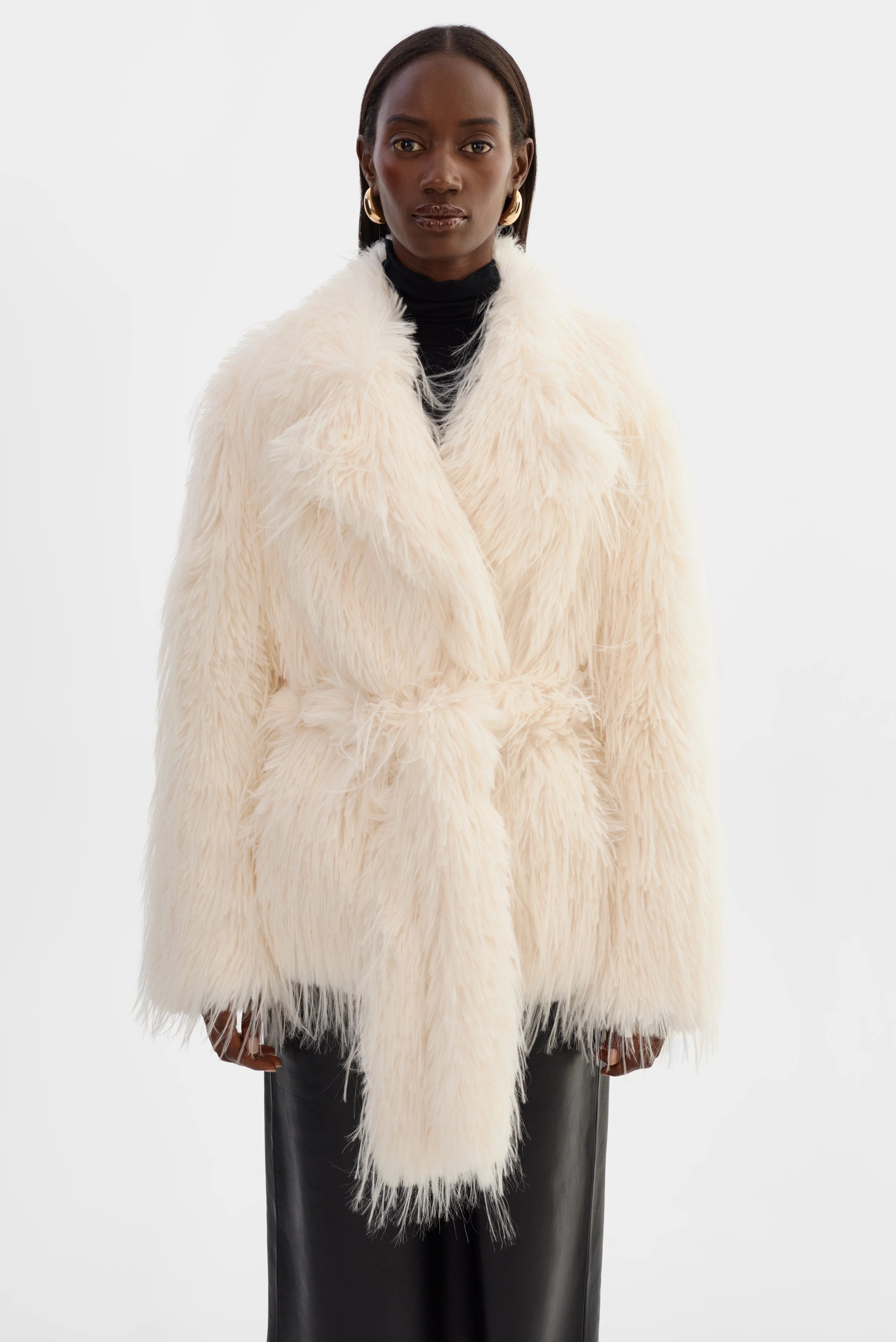 ISLA | Faux Fur Belted Coat | LAMARQUE