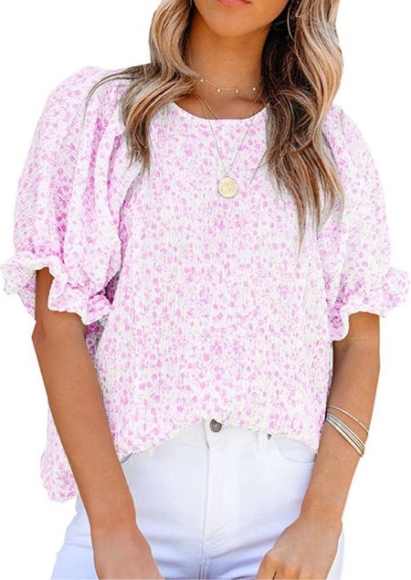 I have shared this blouse before but now it is on sale for $16.99! It also comes in a variety of prints and sizes! 

#LTKFindsUnder50 #LTKSaleAlert