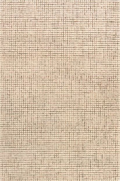 Cream Melrose Checked Area Rug | Rugs USA