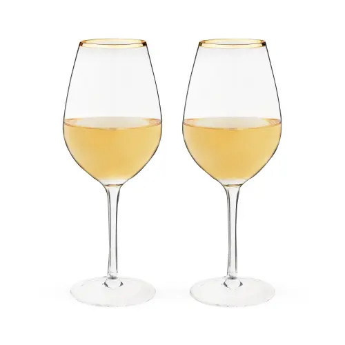 TWINE Gilded Stemmed Wine Glasses Set of 2 in Gold at Nordstrom | Nordstrom
