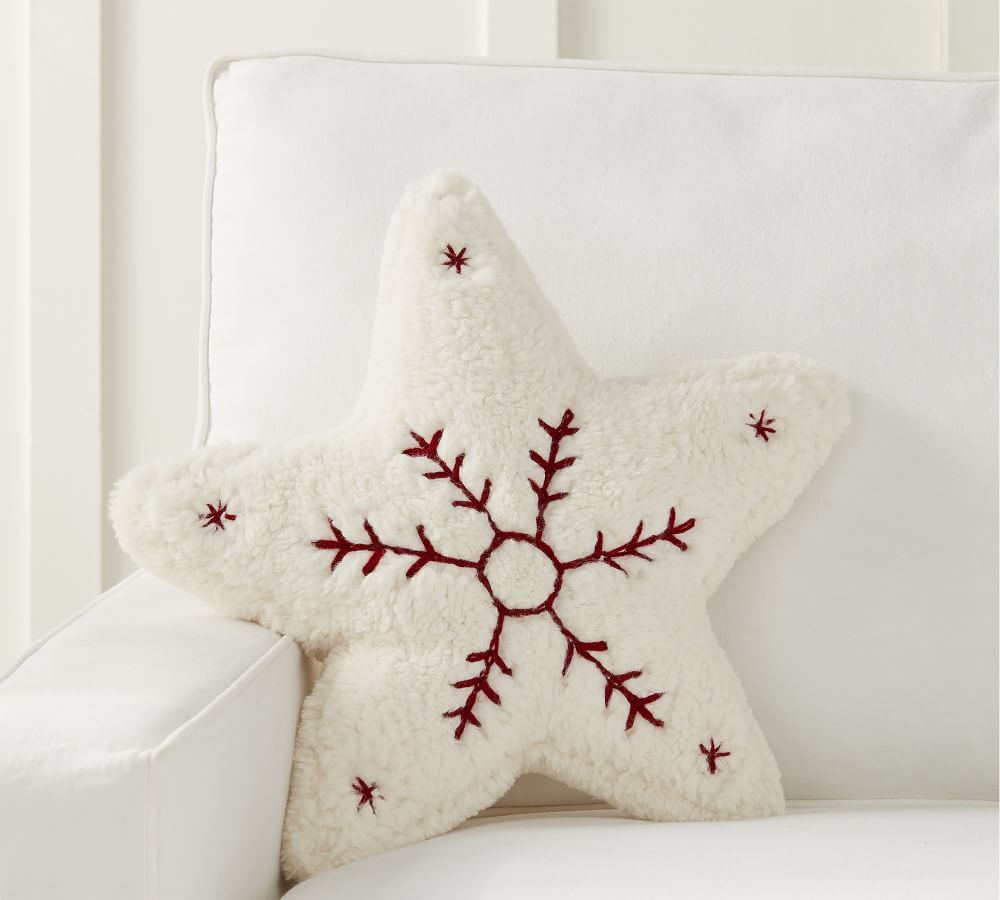 Nostalgic Star Embroidered Shaped Pillow | Pottery Barn (US)