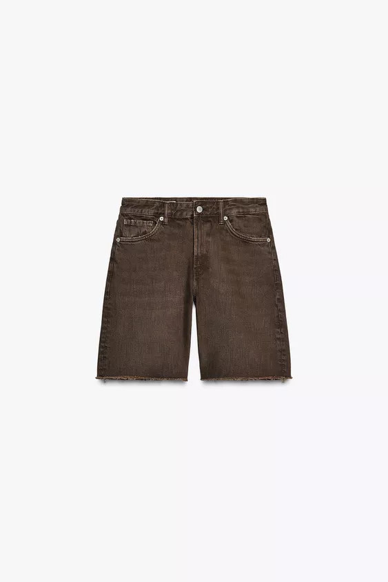 TRF MID-WAIST DENIM BERMUDA SHORTS | Zara UK