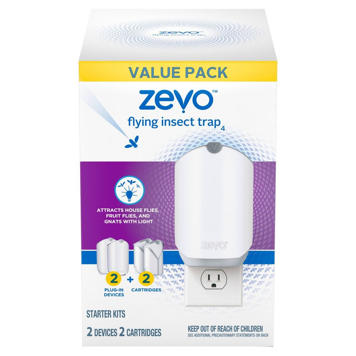Zevo Indoor Flying Insect Trap Starter Kit for Fruit flies, Gnats, and House Flies - 4ct | Target