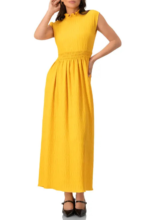 IVONNE Sleeveless High Neck Long Dress in Yellow at Nordstrom, Size 4 | Nordstrom