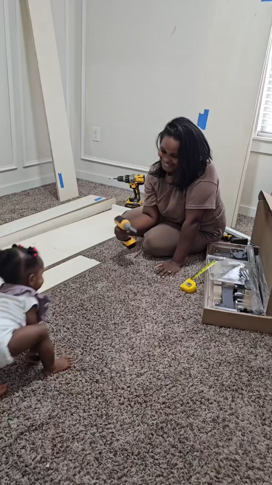I'm putting the murphy bed together for the nursery, and Dru said, " Move over, momma, I got this 🔨".
.
#diy #murphybed #babynursery #diyhome #diymama #momlife #daughter #girl #toddler #home #homeproject #diy #homeimprovement #powertools #likemommylikedaughter

#LTKmomlife #LTKdayinmylife #LTKKids