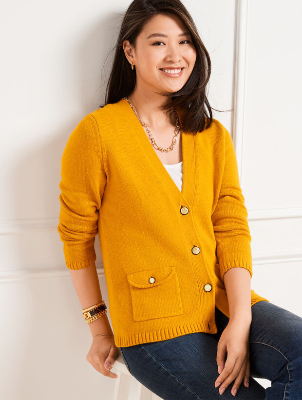 Flap Pocket Cardigan - Golden Maize | Talbots