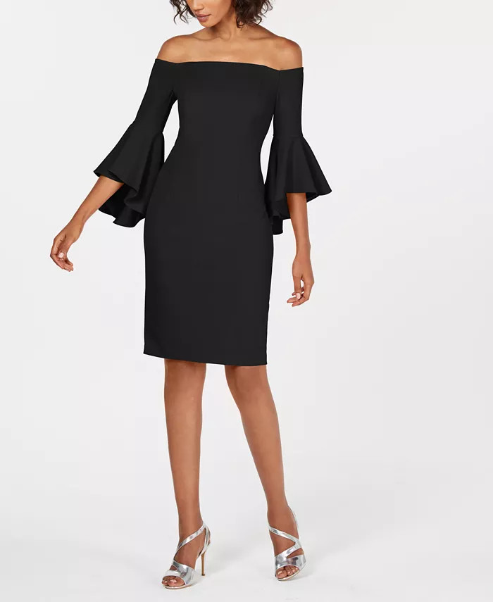 Calvin Klein Off-The-Shoulder Sheath Dress - Macy's | Macys (US)