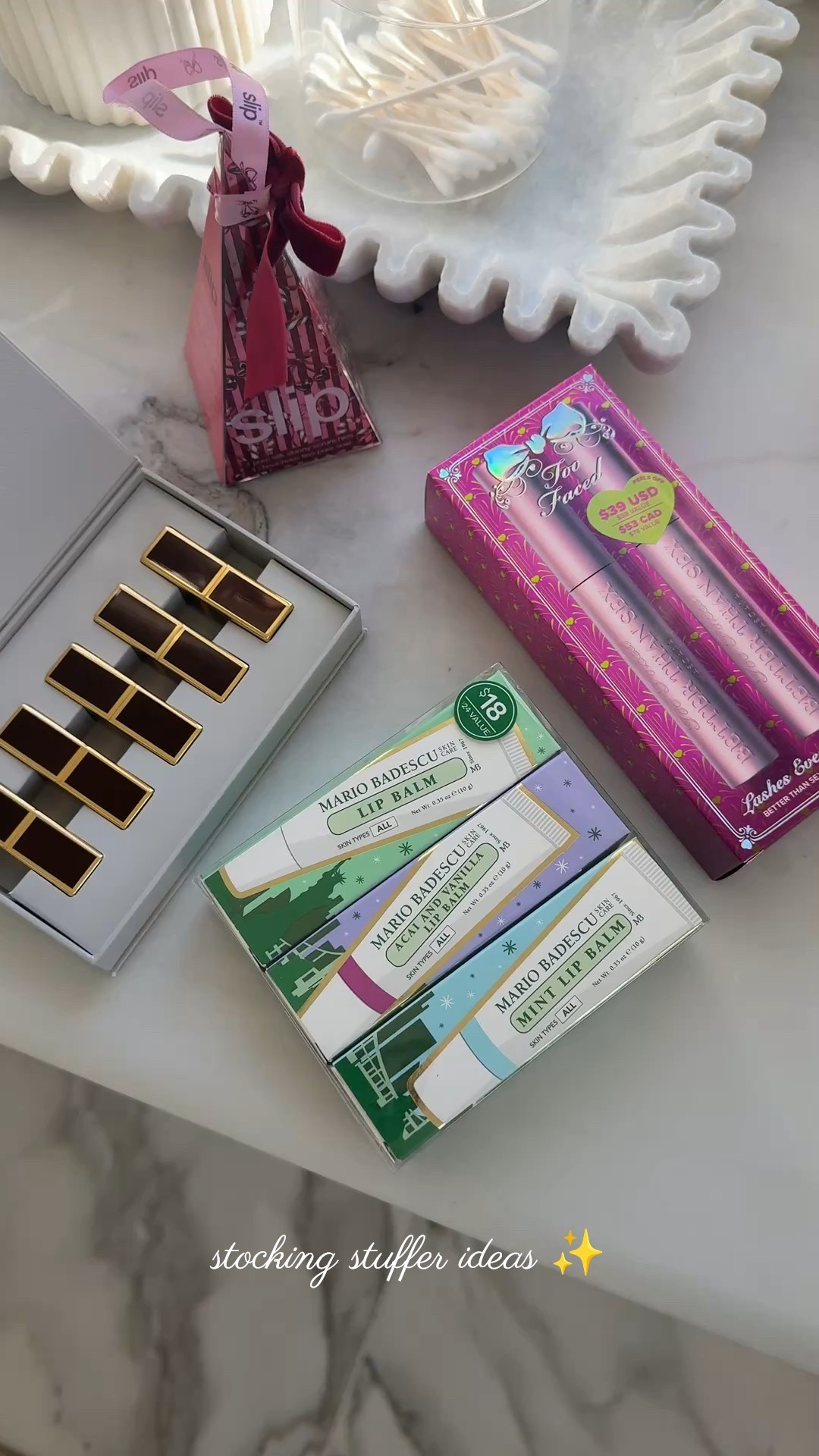 Stocking stuffer ideas!! The Too Faced mascara and Mario Badescu lip balms are both 30% off for Black Friday right now!

#blackfridaydeal #nordstrombeauty 

#LTKCyberWeek #LTKGiftGuide #LTKHoliday