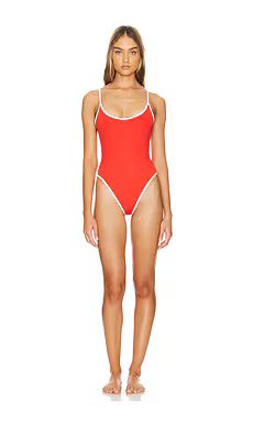 WeWoreWhat Scoop Cami One Piece in Fiery Red & Off White from Revolve.com | Revolve Clothing (Global)