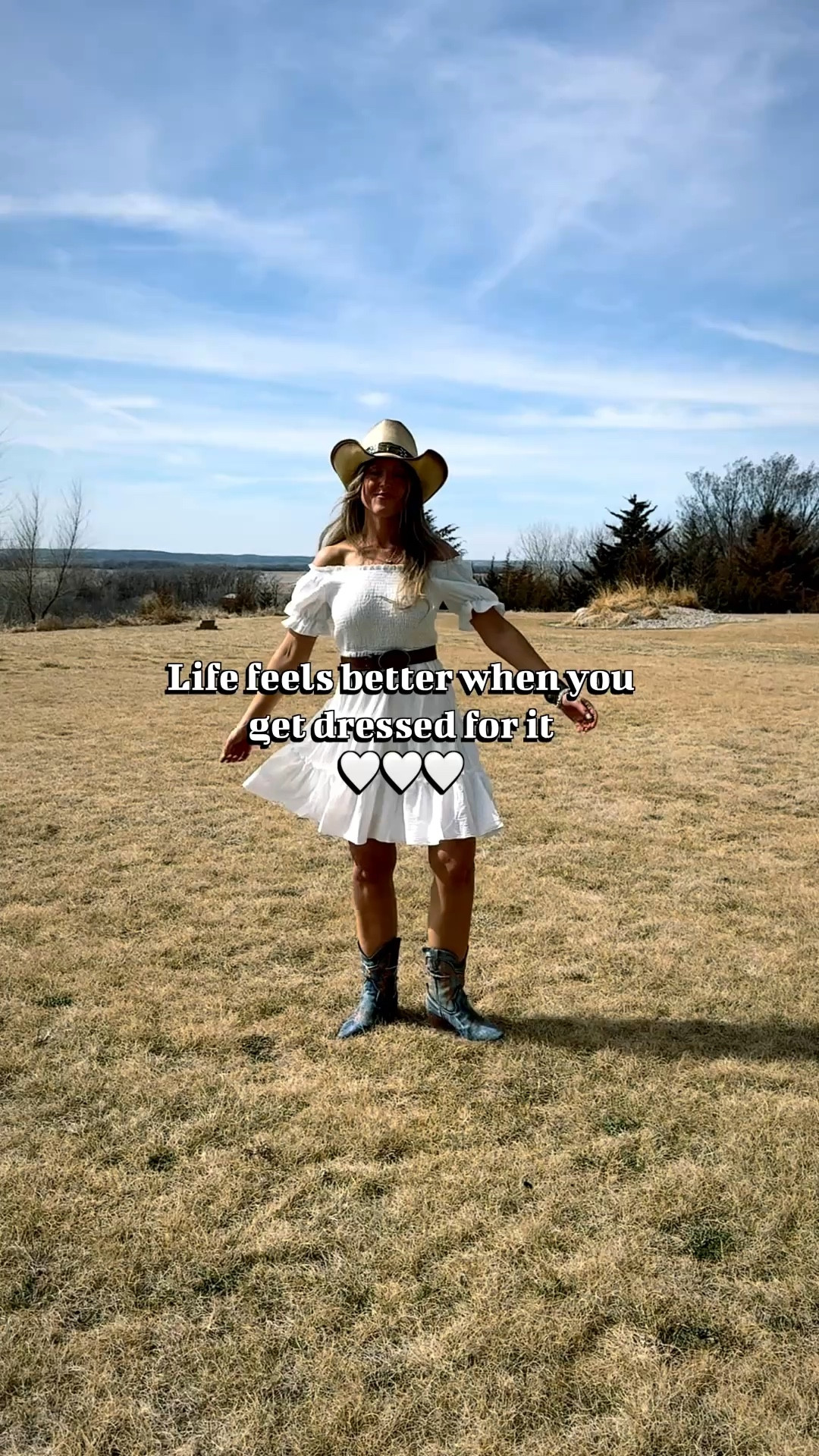 Loving all of the pieces in this country concert look! 🤍 Also perfect for festival! Wearing a small in the white off the shoulder dress and true to size in the denim boots! 

As an Amazon Influencer I earn commission on qualifying purchases.

Country concert outfit inspo, mom style, spring style, festival outfit idea, white dress, brown belt, cowboy hat 

#LTKMidsize #LTKFestival #LTKootd