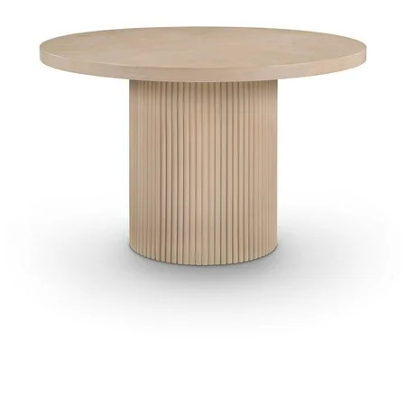 Meridian Furniture Belinda Round Natural Solid Wood and Oak Veneer Dining Table | Walmart (US)