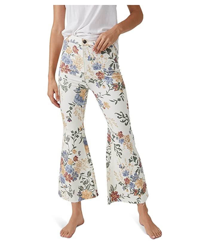 Free People Youthquake Printed Crop Flare Jeans | Zappos