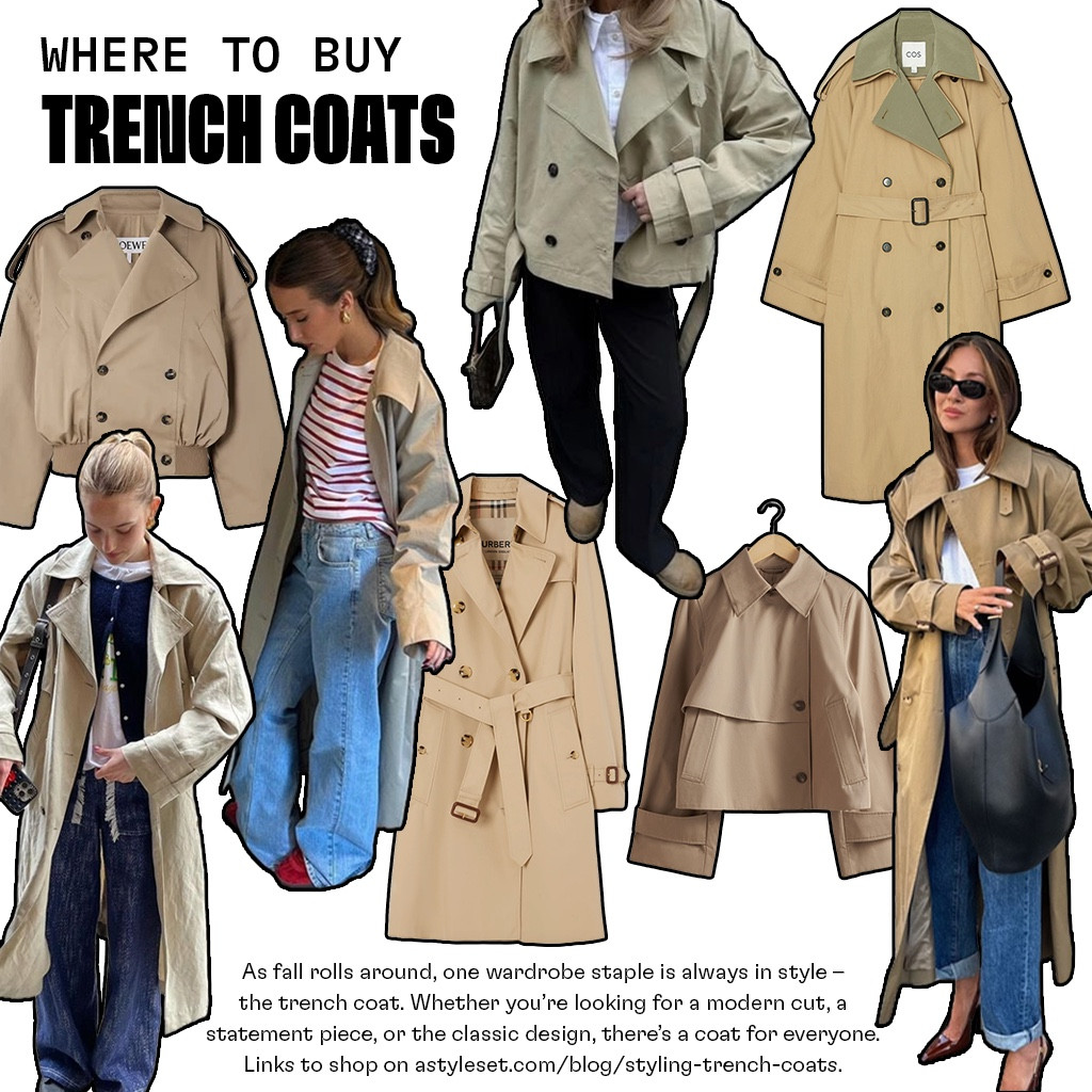 As fall rolls around, one wardrobe staple is always in style – the trench coat. Whether you’re looking for a modern cut, a statement piece, or the classic design, there’s a coat for everyone. Where to buy & how to style trench coats on astyleset.com/blog/styling-trench-coats 🧥

#fallfashion #falloutfits #trenchcoat 

#LTKSeasonal #LTKStyleTip #LTKFallSale