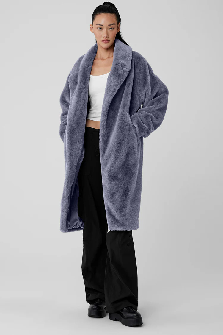 Oversized Faux Fur Trench - Fog | Alo Yoga (US)