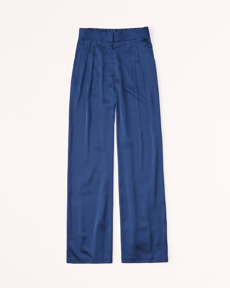 Women's A&F Sloane Satin Tailored Pant | Women's Bottoms | Abercrombie.com | Abercrombie & Fitch (US)